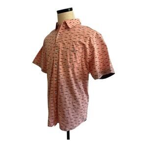 NWT Flag & Anthem Fairfax Fish Print Short Sleeve Shirt Men's Size XL Pink